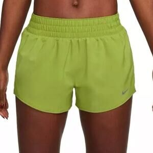 Nike Women's Pear Green Dri-FIT Mid-Rise Loose Fit 3" Brief-Lined Shorts Size XS